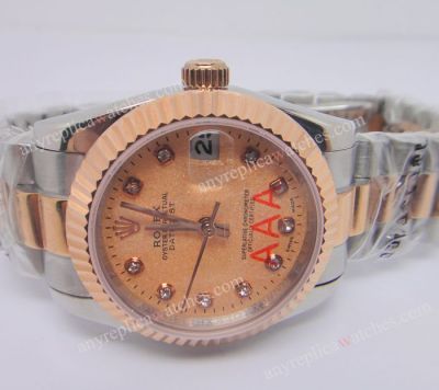 Rolex Datejust 2-Tone Watch Rose Gold Face Men Size